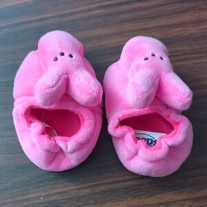 Pink Plush Baby Booties